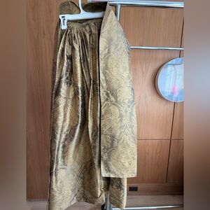 Stunning Custom Vintage Gold Brocade Maxi Skirt - One Size
